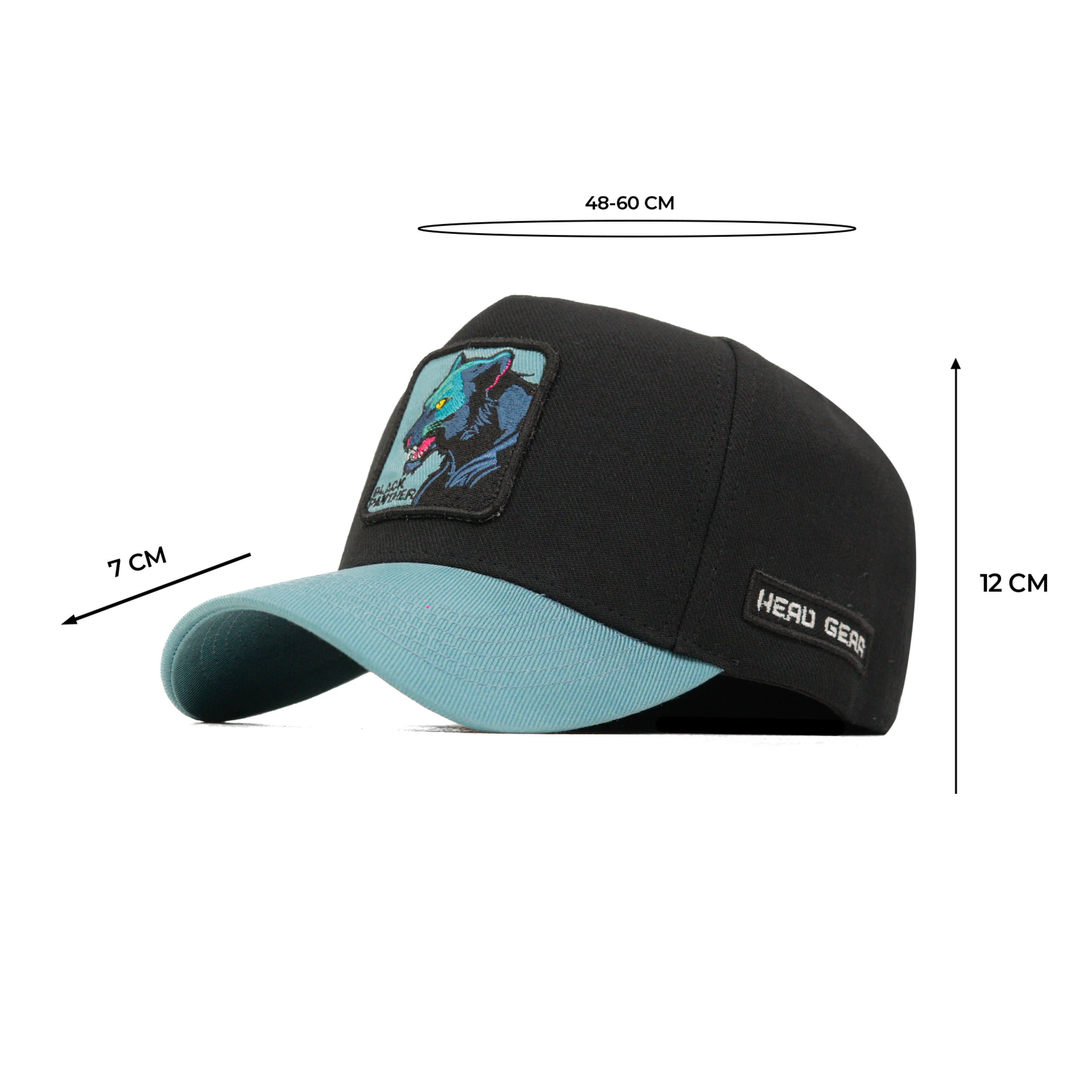 HEAD GEAR BLACK PANTHER 3D PATCH PREMIUM HIGH CROWN CAP - Image 14